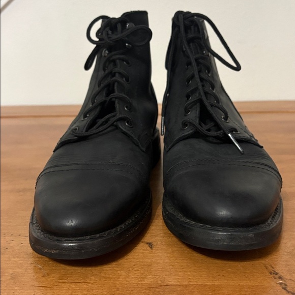 Thursday Captain Black Leather Boots Size 8 main image 5